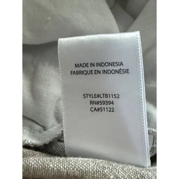 Beach Lunch Lounge Striped Linen & Cotton Paperbag Waist Pants Women XL NEW - Picture 11 of 11